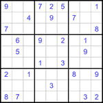 Судоку 9х9 #1289 очень трудный