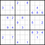 Судоку 9х9 #1296 очень трудный