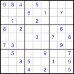 Судоку 9х9 #1307 очень трудный