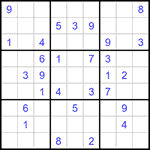 Судоку 9х9 #1328 очень трудный