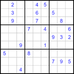 Судоку 9х9 #1332 очень трудный