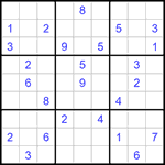 Судоку 9х9 #1334 очень трудный