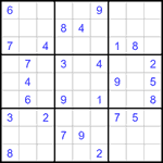 Судоку 9х9 #1345 очень трудный