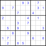 Судоку 9х9 #1351 очень трудный