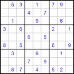 Судоку 9х9 #1354 очень трудный