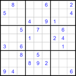 Судоку 9х9 #1361 очень трудный