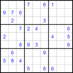 Судоку 9х9 #1363 очень трудный