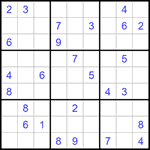Судоку 9х9 #1369 очень трудный