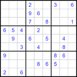 Судоку 9х9 #1383 очень трудный