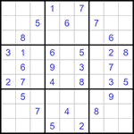 Судоку 9х9 #1391 очень трудный