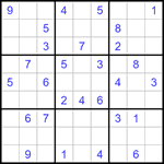 Судоку 9х9 #1392 очень трудный