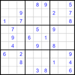 Судоку 9х9 #1394 очень трудный