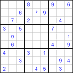 Судоку 9х9 #1395 очень трудный