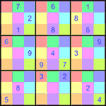 Судоку-мозаика 9х9 #1 средний Судоку-мозаика 9х9 #1 средний
