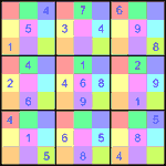 Судоку-мозаика 9х9 #3 средний Судоку-мозаика 9х9 #3 средний