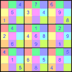 Судоку-мозаика 9х9 #3 средний