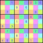 Судоку-мозаика 9х9 #8 средний Судоку-мозаика 9х9 #8 средний