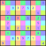 Судоку-мозаика 9х9 #10 средний Судоку-мозаика 9х9 #10 средний