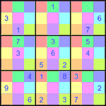 Судоку-мозаика 9х9 #11 средний Судоку-мозаика 9х9 #11 средний