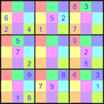 Судоку-мозаика 9х9 #12 средний Судоку-мозаика 9х9 #12 средний