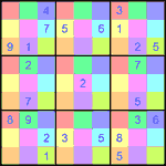 Судоку-мозаика 9х9 #13 средний Судоку-мозаика 9х9 #13 средний