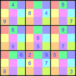 Судоку-мозаика 9х9 #20 средний