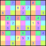 Судоку-мозаика 9х9 #23 средний