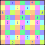Судоку-мозаика 9х9 #12 очень трудный