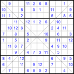 Судоку Х 12х12 #52 легкий