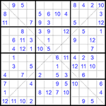 Судоку Х 12х12 #54 легкий