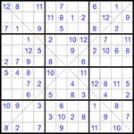 Судоку Х 12х12 #55 легкий