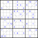 Судоку Х 12х12 #46 средний