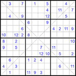 Судоку Х 12х12 #46 трудный