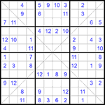 Судоку Х 12х12 #47 трудный