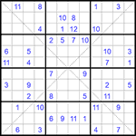 Судоку Х 12х12 #49 трудный