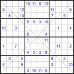 Судоку Х 12х12 #46 очень трудный