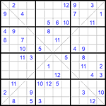 Судоку Х 12х12 #48 очень трудный