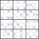 Судоку Х 12х12 #49 очень трудный