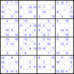 Судоку Х 16х16 #46 средний