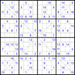 Судоку Х 16х16 #47 средний