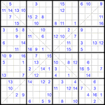 Судоку Х 16х16 #48 средний