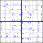 Судоку Х 16х16 #49 средний