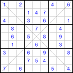 Судоку Х 9х9 346 легкий