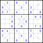 Судоку Х 9х9 348 легкий