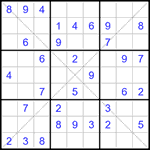 Судоку Х 9х9 350 легкий