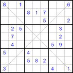 Судоку Х 9х9 #321 средний