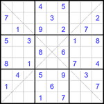 Судоку Х 9х9 #322 средний