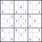 Судоку Х 9х9 #323 средний