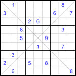 Судоку Х 9х9 #322 трудный