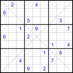 Судоку Х 9х9 #323 трудный